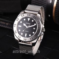 Stainless Case, Black Dial, Stainless Steel Strap