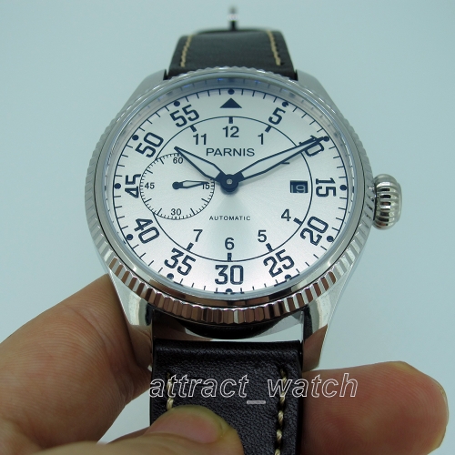 45mm Parnis Automatic Movement Men's Casual Watch Small Second Date Indicator