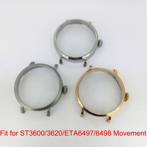 Boîtier de montre-bracelet en verre saphir de 46 mm pour mouvement ST3620 / 3600/6497/6498
