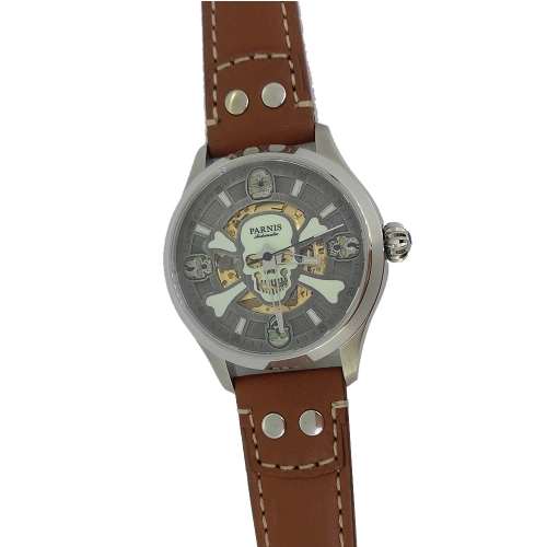 42mm Parnis ルミナスダイヤルミヨタ8N24自動巻きメンズカジュアルウォッチサファイアクリスタル新品