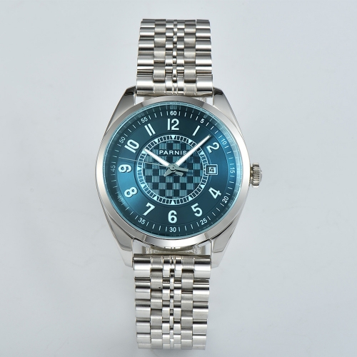 Parnis 40mm Montre de pilote automatique pour hommes en cristal de saphir 5 ATM Miyota 821A