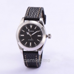 Stainless Steel Case, Black Strap