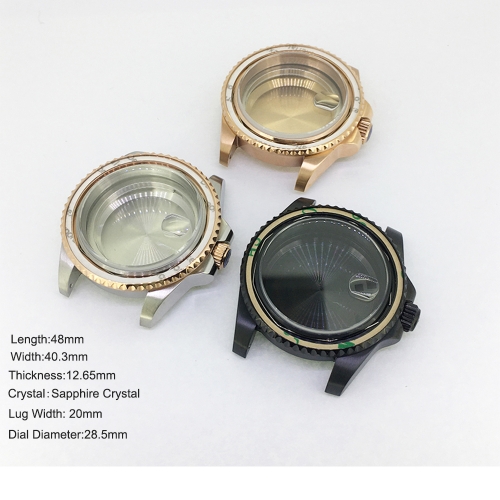 40.3mm Parnis Watch Case Sapphire Crystal for 8215/2813/3804 Movement