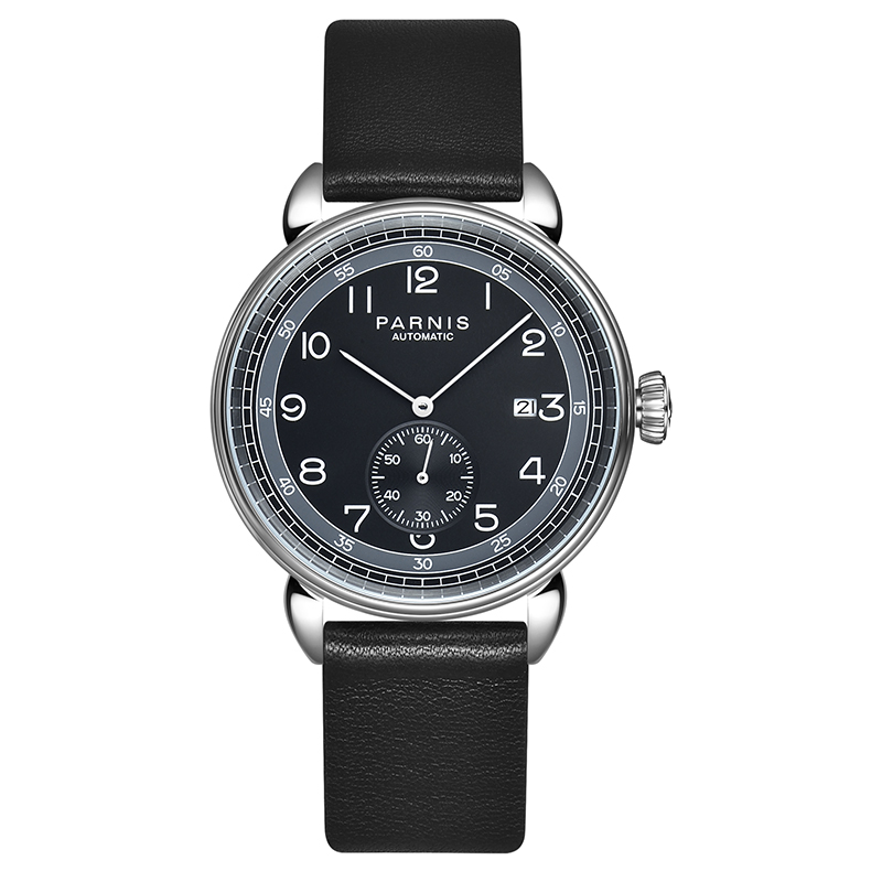 42mm Parnis Automatic Movement Men Mechanical Watch Small Second Date