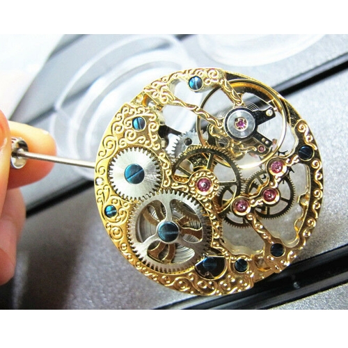 17 Jewels Rose Golden Hollow 6497 Hand Winding Movement for Parnis Wrist Watch