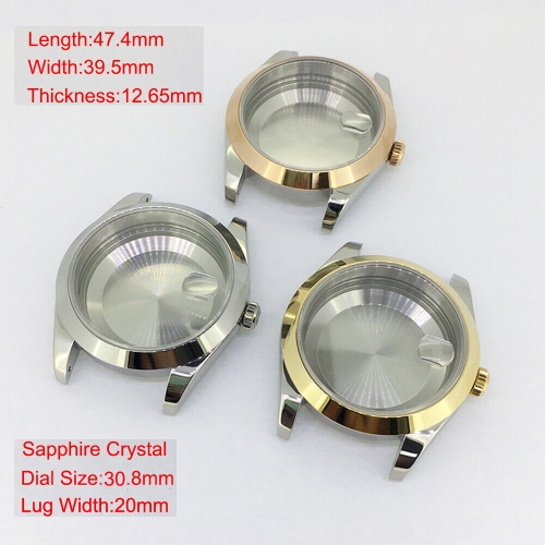39.5mm Sapphire Glass Watch Case Wristwatch Case for 8215/2813 Movement