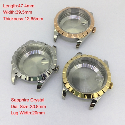 39.5mm Sapphire Glass Watch Case Wristwatch Case for 8215/2813 Movement