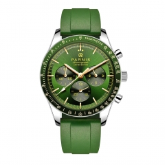 Green Dial,Rubber Strap