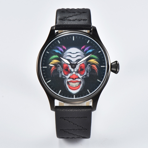 44mm Parnis Hand Winding Mens Classic Ghost Face Dial Wrist Watch
