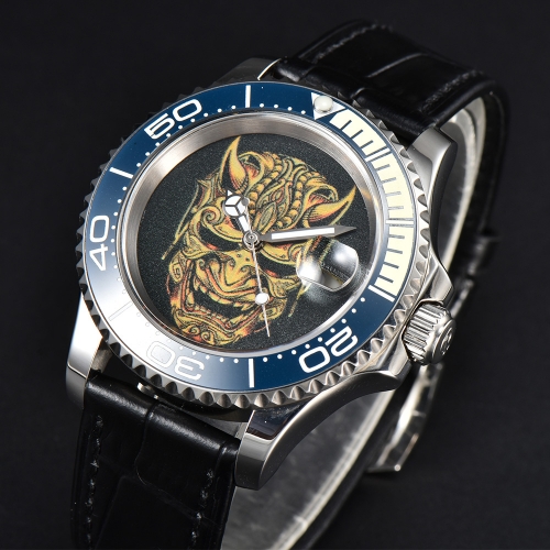 40mm Parnis Mechanical Watches Fashion Automatic Watch Men Custom Dial Rotating Bezel