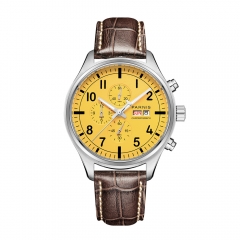 Yellow Dial,Brown Strap