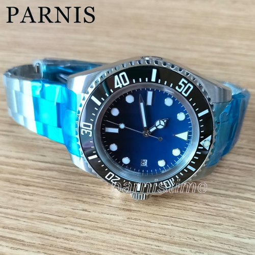 43mm Parnis Automatic Men's Watch Sapphire Crystal Rotating Bezel Luminous Mark
