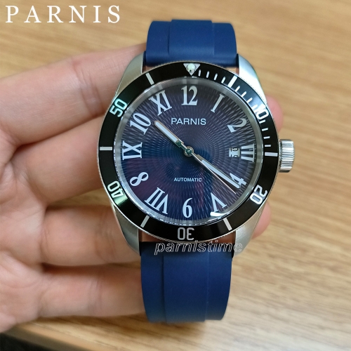 41mm Parnis PA6050 21 Joyas Miyota Reloj automático para hombre Zafiro 10 ATM Resistente al agua