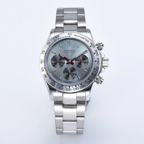 39mm Parnis Men Sport Chronograph Watch Quartz Movement Wristwatch 24-hours  Dial,PA6048