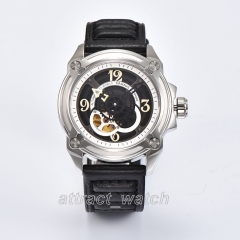 Stainless Steel Case, Black Strap