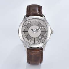 Gray Dial Brown Strap