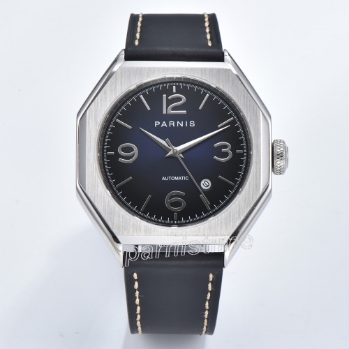 41mm Parnis 5ATM Stainless Steel Sapphire Glass 12 Hours Show Automatic Octagonal Case Men Watch