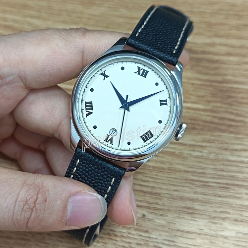 Parnis 39mm Miyota Automatic Men's Watch Sapphire Glass Leather Strap