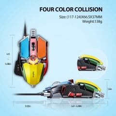 Gaming Mouse, Inphic Wired Mouse for Office or FPS Gamers, Adjustable Mouse Length & 7 Programmable Buttons, Up to 7200 Adjustable DPI,Colorful