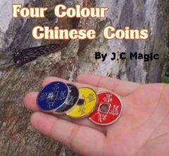 Four Colour Chinese Coins by J.C Magic