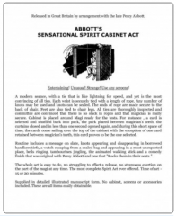 Sensational Spirit Cabinet Act by Percy Abbott