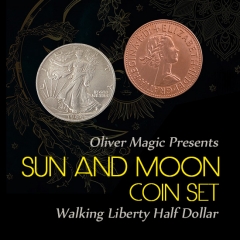 Sun and Moon Coin Set (Walking Liberty Half Dollar) by Oliver Magic