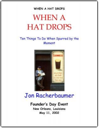 When a Hat Drops by Jon Racherbaumer