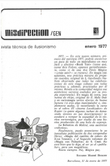 REVISTA TECNICA DE ILUSIONISMO MISDIRECTION ENERO 1997