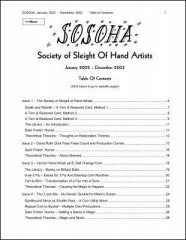 SOSOHA: Society of Sleight of Hand Artists by Gregg Webb