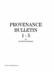 Provenance Bulletin 1-5 by Jon Racherbaumer
