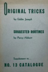Original Tricks by Eddie Joseph and Percy Abbott - Supplement to No. 13 Catalogue