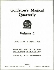 Goldstons Magical Quarterly Volume 2 (Jun 1935 - Apr 1936) by Will Goldston