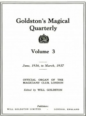 Goldstons Magical Quarterly Volume 3 (Jun 1936 - Mar 1937) by Will Goldston