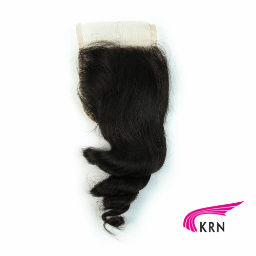 natural color loose wave 4x4 middle part /free part /three part  lace closure with natural hairline and baby hair
