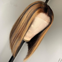 Customized Hot Sell  High light bob wig 100% virgin human hair top quality front lace wig