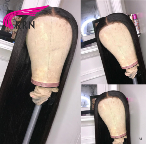 Customzied Romance  New Arrived Silky Base PU 100% natural color straight preplucked virgin human lace wig for women