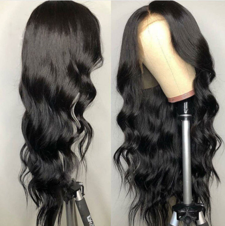 Customized Romance hair natural color 12a grade 5x5 closure wig transparent lace straight /body wave