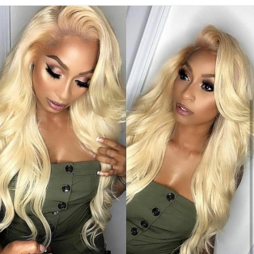 Elegants Human Hair 613 Wigs For Women Body Wave Blonde Pre Plucked Hairline Lace Wigs With Baby Hair Remy