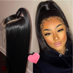 Elegants Straight HD Lace Front Human Hair Wigs For Black Women Glueless Full End Brazilian Remy Hair Pre Plucked Lace Wig With Baby Hair