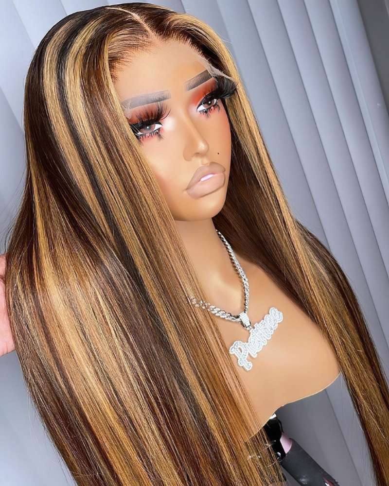 Highlight Wigs Pre Plucked Remy Straight Hair Wig Natural Hair Line With Baby Hair Elegants
