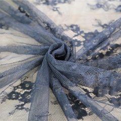 KHLF1011 Black Cut Eyelash Chantilly Lace Fabric