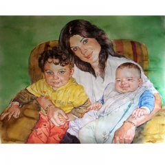 portrait painting in watercolor