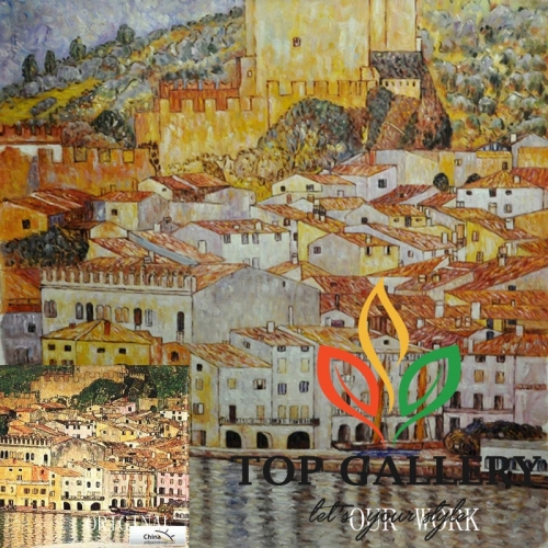 Gustav Klimt replica , Chinese oil painting wholesale price , Malcesine on Lake Garda 1913-Gustav Klimt