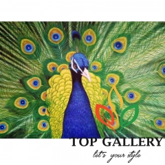 modern peacock oil painting , high quality peacock painting , Chinese peacock painting