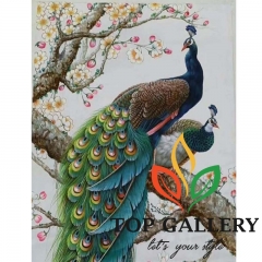 modern peacock oil painting , high quality  peacock  painting , Chinese peacock painting