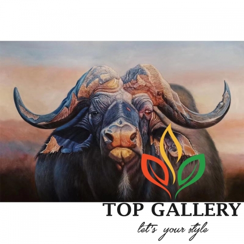 Bull painting, hand painting bull ,Dafen art sell on line,custom bull painting, animal portrait
