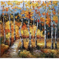the birch woods painting, art drawing , modern painting , painting art ,custom painting