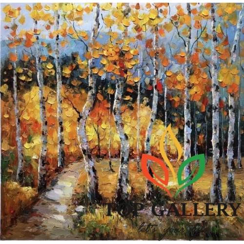 the birch woods painting, art drawing , modern painting , painting art ,custom painting