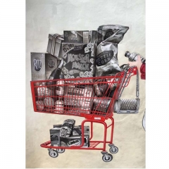 shopping cart painting ,modern wall art painting ,cool modern painting for home