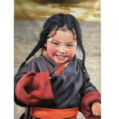 Tibetan girl's portrait , Contemporary art, modern contemporary portrait